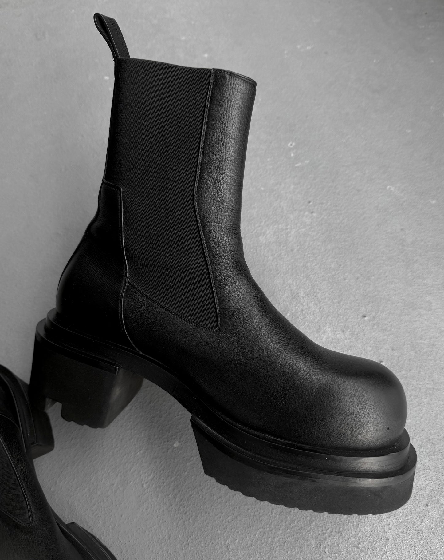 Rick Owens SS22 "FOGACHINE" Beatle Ballast Leather Boots