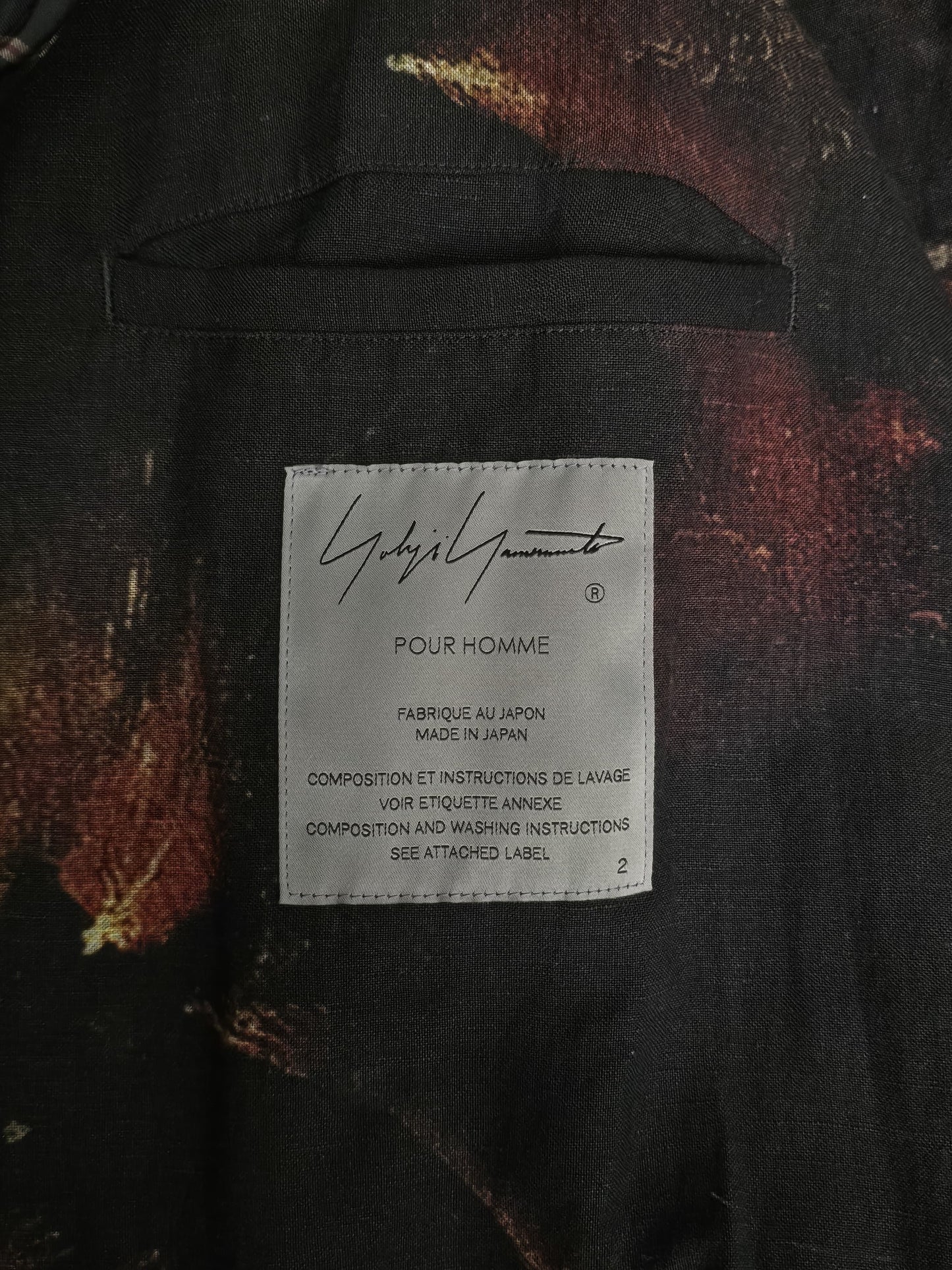 Yohji Yamamoto POUR HOMME SS24 Renaissance Painting Print Linen Coat detail | DRIEW GARMENTS