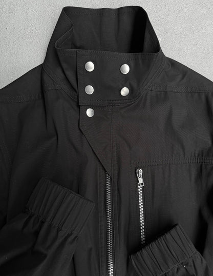 Rick Owens SS23 "EDFU" Black Bauhaus Cargo Larry Flight Jumpsuit