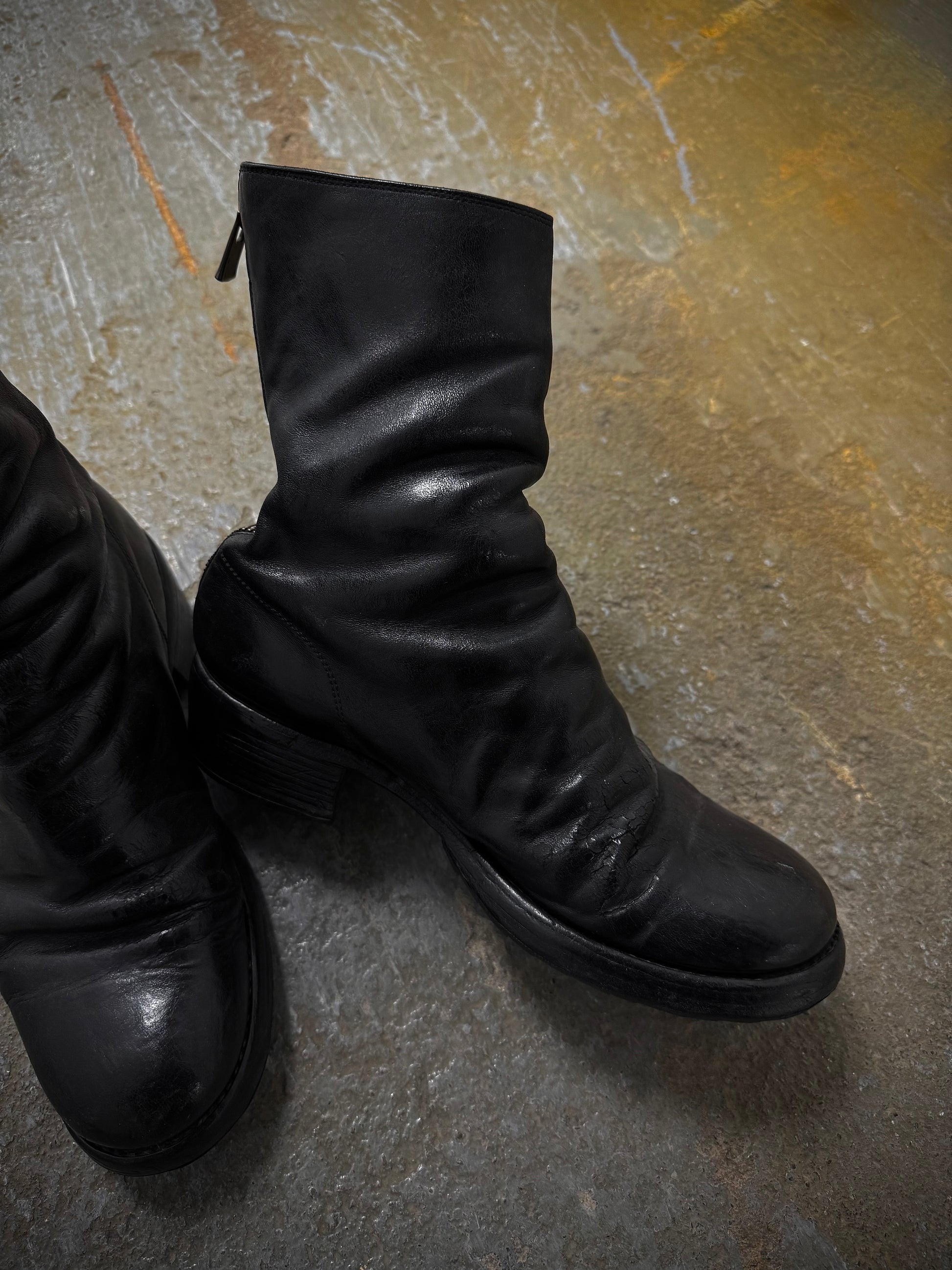 Other GUIDI '788' Black Full-grain Horse Leather Back Zip Boots detail | DRIEW GARMENTS