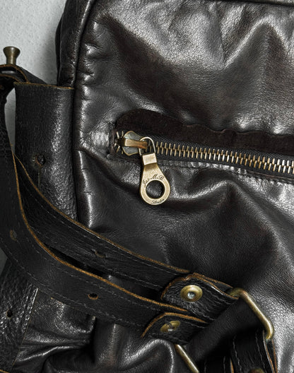 Jas M.B Early 00s Steerhide Leather Pilot Messenger Bag