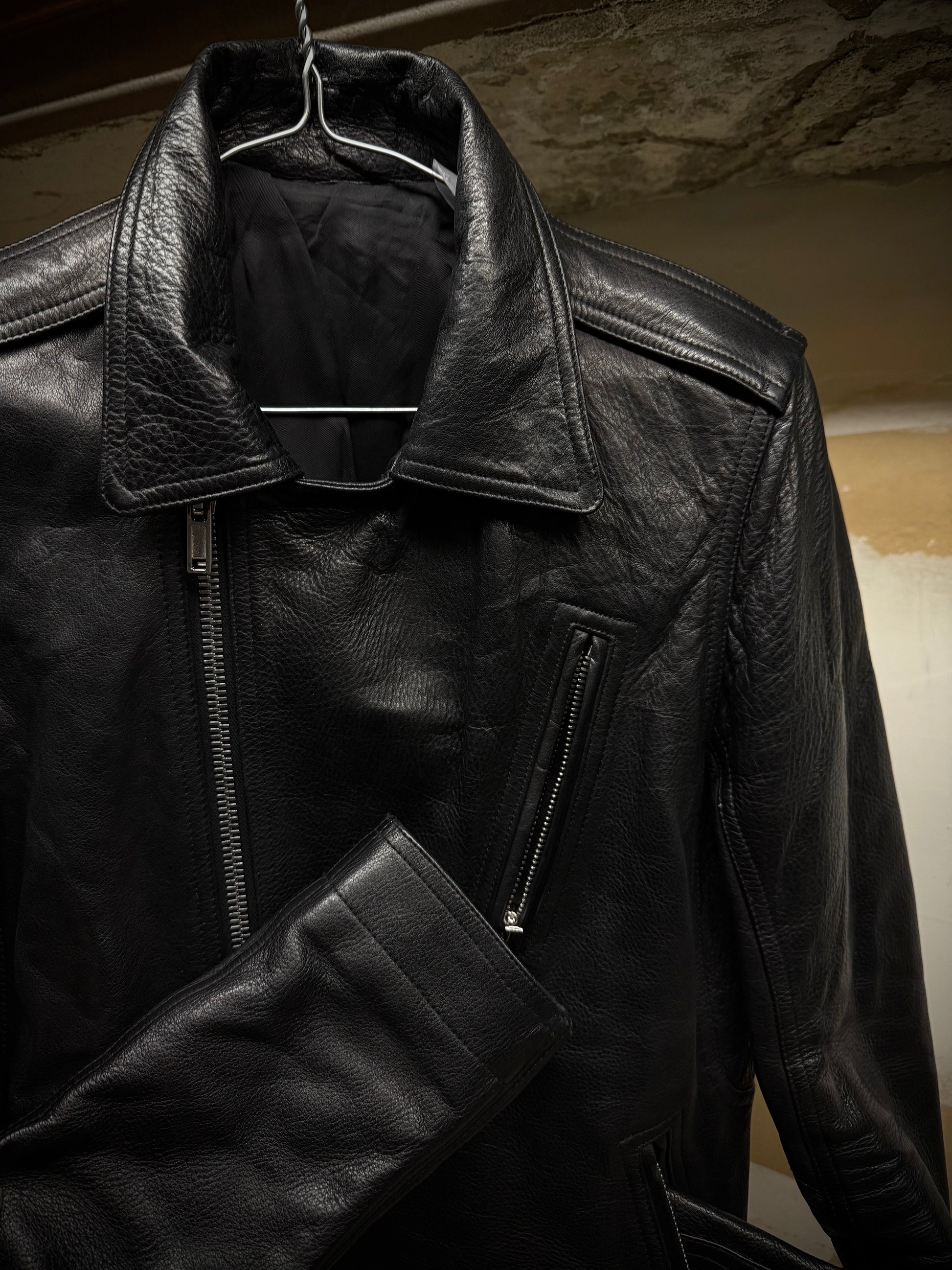 Rick Owens SS17 "WALRUS" Stooges Calf Leather Rider Jacket detail | DRIEW GARMENTS