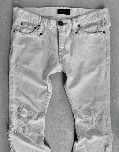 LED RECHWE Early 00s Ivory Hybrid Corduroy Bell-Bottom Denim