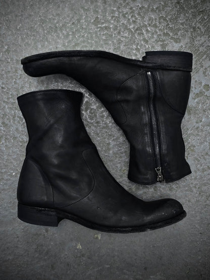 Isamu Katayama "BACKLASH" Side Zip Deerskin Leather boots detail | DRIEW GARMENTS