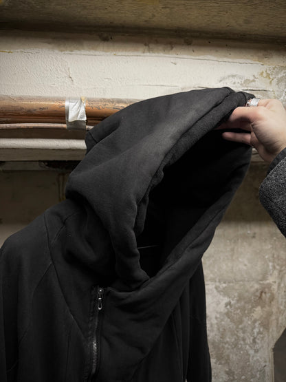 Julius_7 AW14-15 "Glitch;" Asymmetrical Cotton Sweat Zip Hooded Jacket