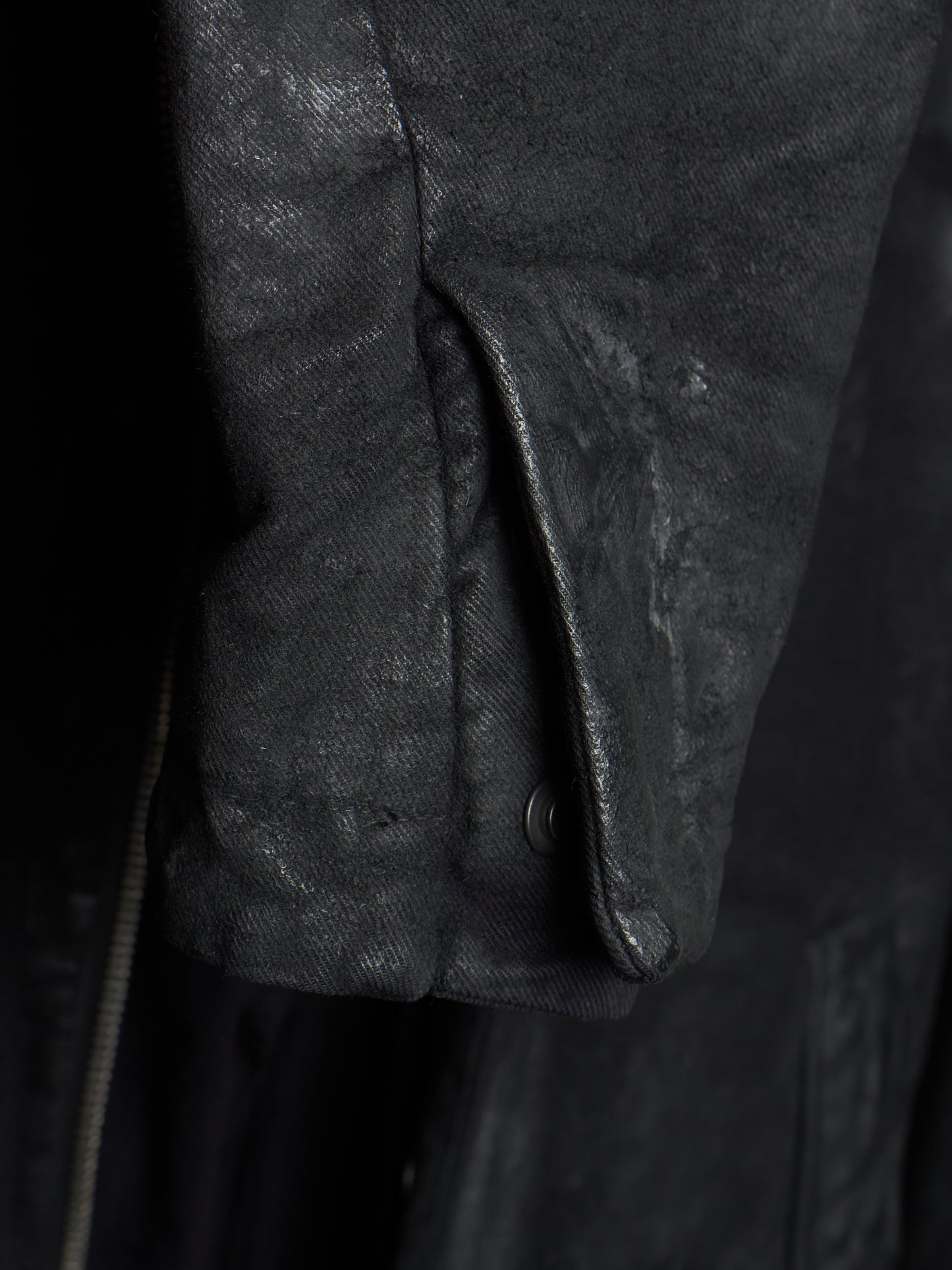 11 by Boris Bidjan Saberi 2010s Detachable Lining Concealed Hooded Waxed Denim Coat