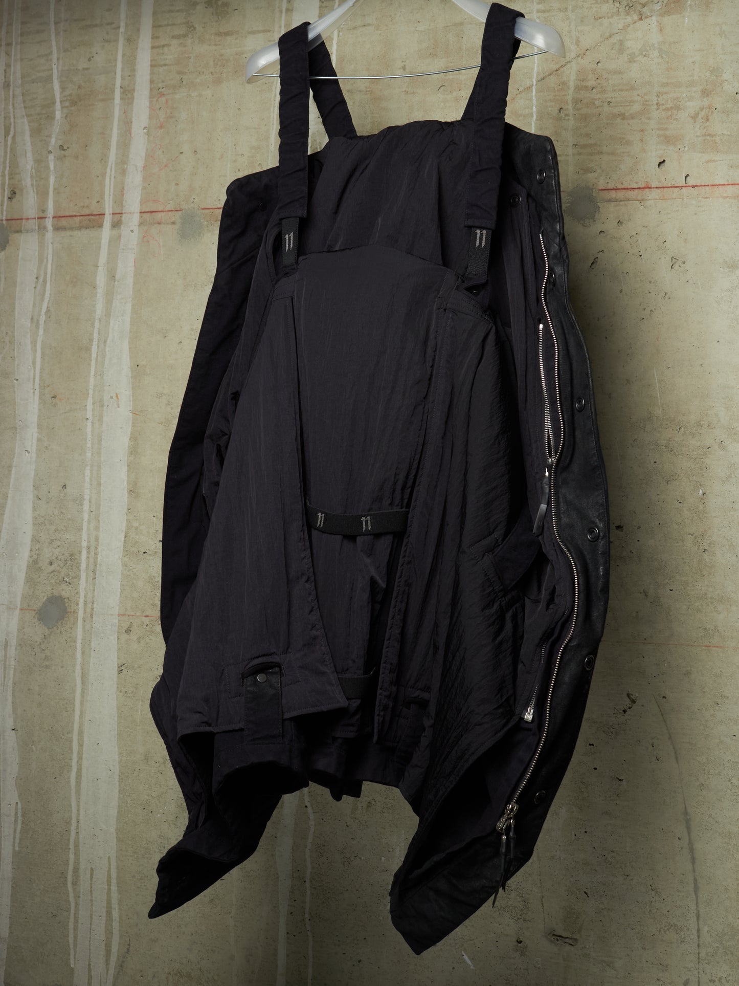 11 by Boris Bidjan Saberi 2010s Detachable Lining Concealed Hooded Waxed Denim Coat