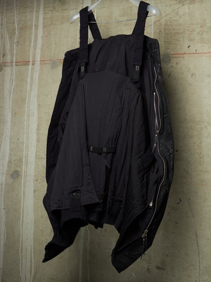 11 by Boris Bidjan Saberi 2010s Detachable Lining Concealed Hooded Waxed Denim Coat