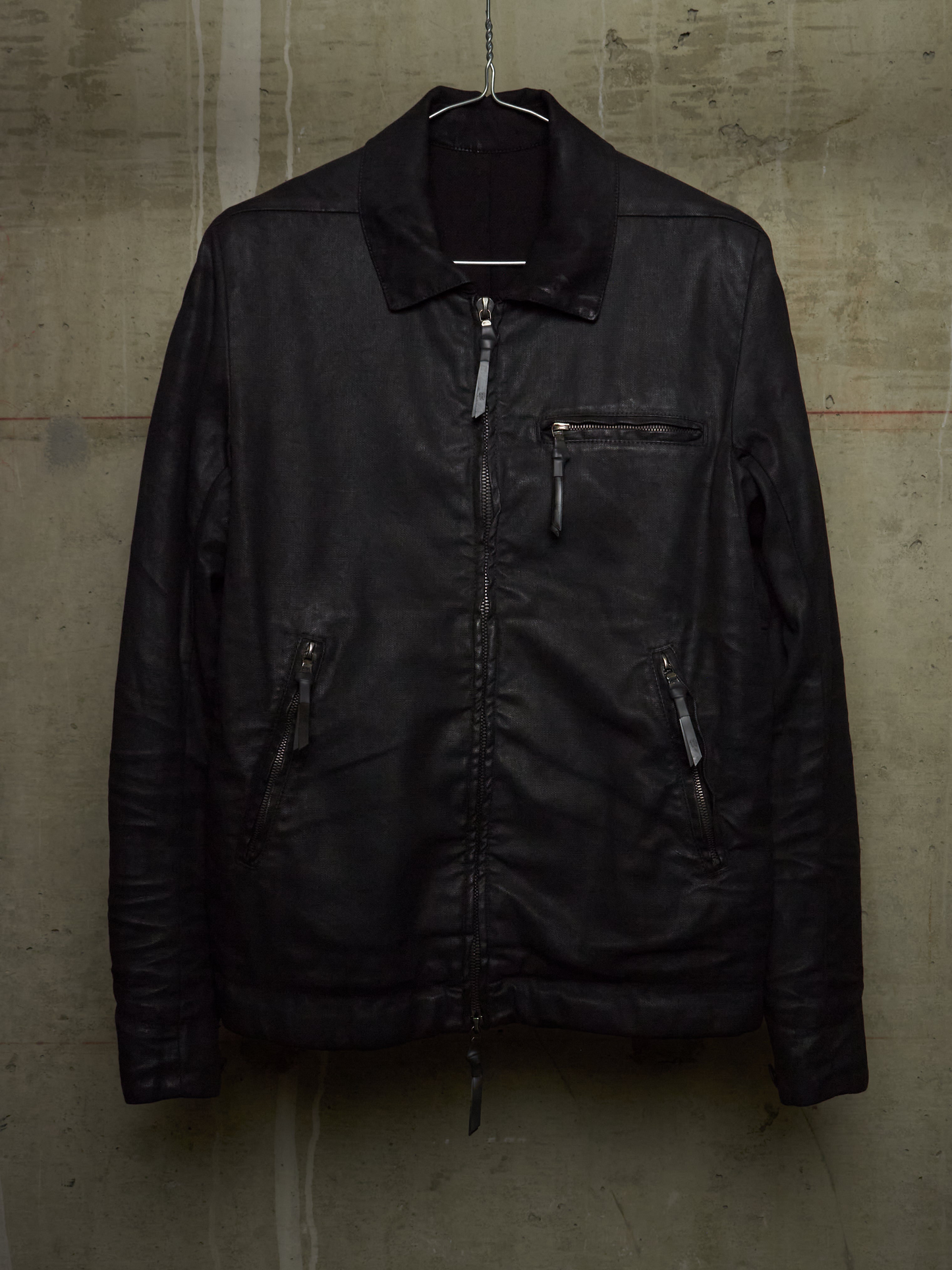11 by Boris Bidjan Saberi AW18-19 'J14 F-1456' Lined Waxed Zipped Trucker Jacket