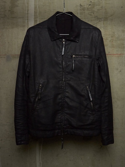 11 by Boris Bidjan Saberi AW18-19 'J14 F-1456' Lined Waxed Zipped Trucker Jacket