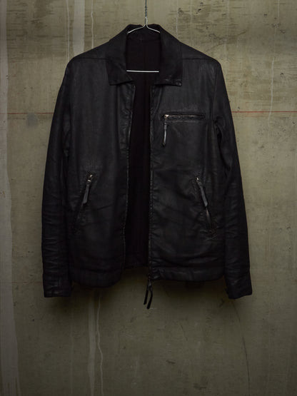 11 by Boris Bidjan Saberi AW18-19 'J14 F-1456' Lined Waxed Zipped Trucker Jacket