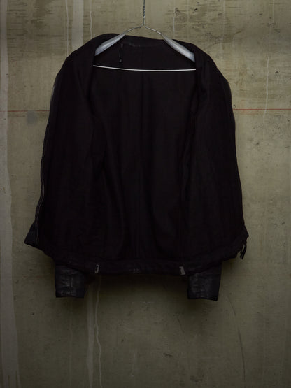 11 by Boris Bidjan Saberi AW18-19 'J14 F-1456' Lined Waxed Zipped Trucker Jacket