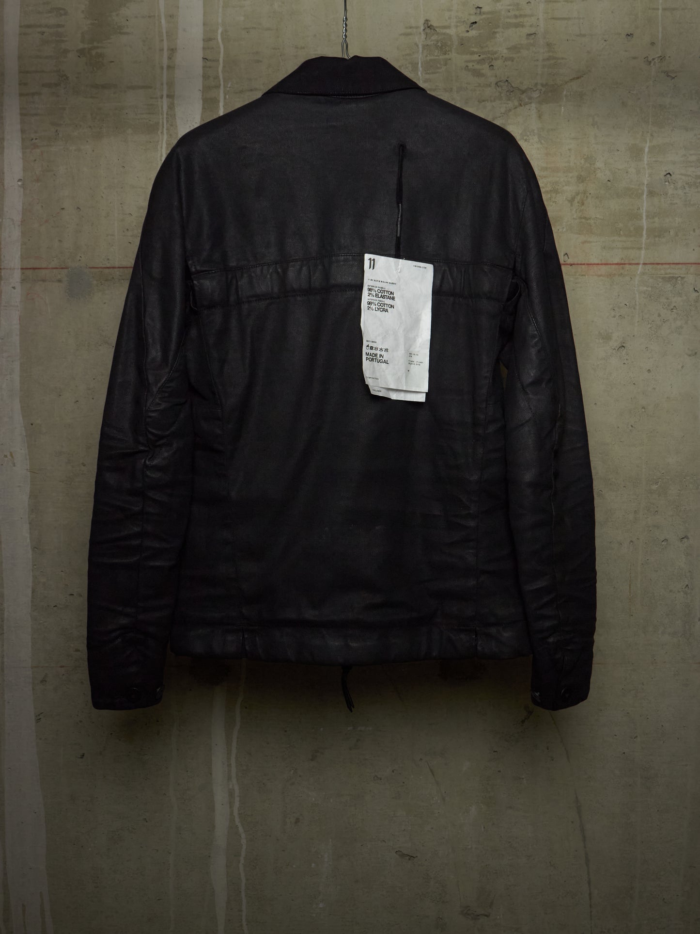 11 by Boris Bidjan Saberi AW18-19 'J14 F-1456' Lined Waxed Zipped Trucker Jacket