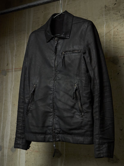 11 by Boris Bidjan Saberi AW18-19 'J14 F-1456' Lined Waxed Zipped Trucker Jacket
