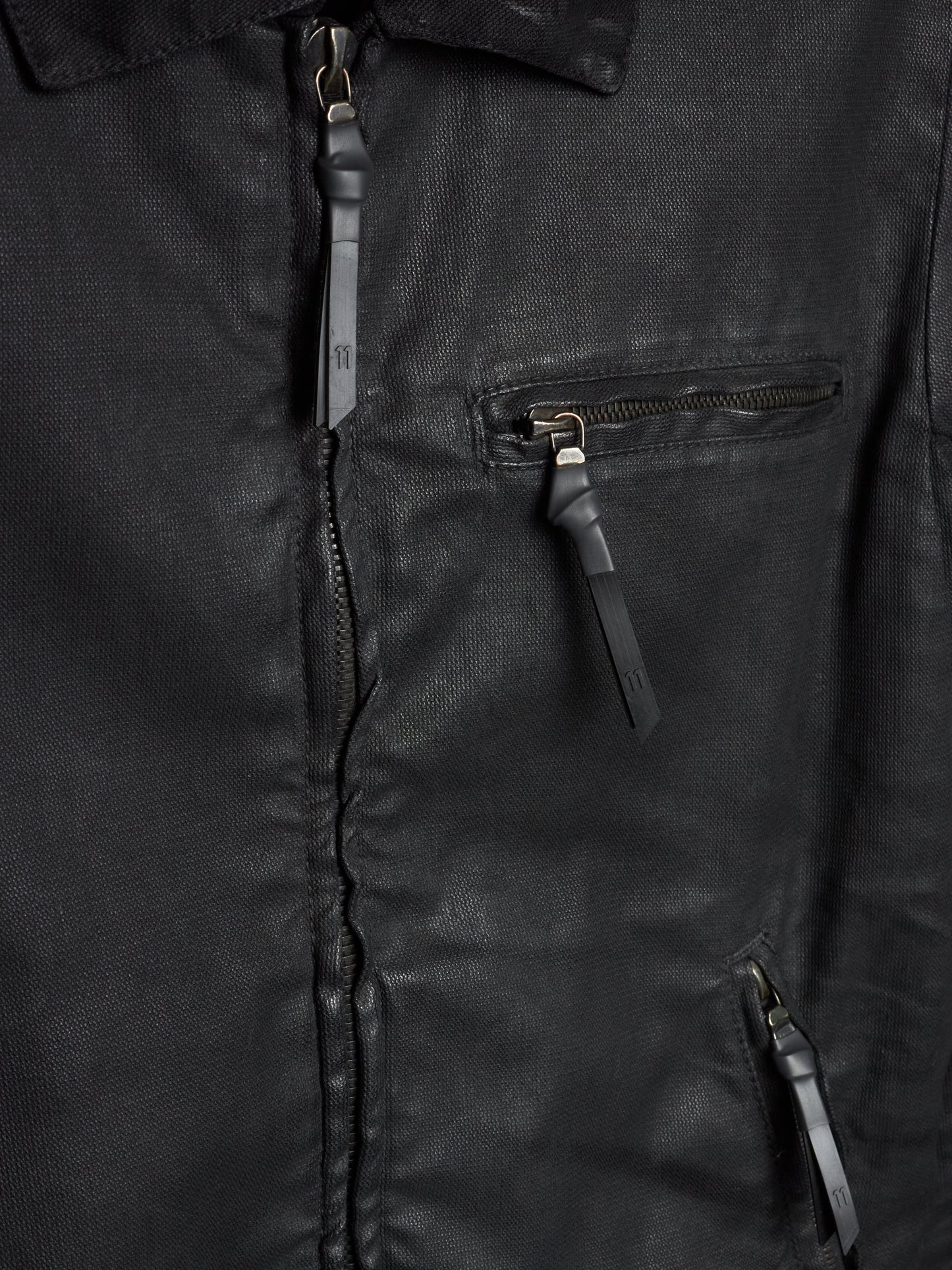 11 by Boris Bidjan Saberi AW18-19 'J14 F-1456' Lined Waxed Zipped Trucker Jacket