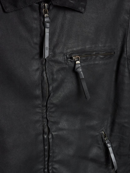 11 by Boris Bidjan Saberi AW18-19 'J14 F-1456' Lined Waxed Zipped Trucker Jacket