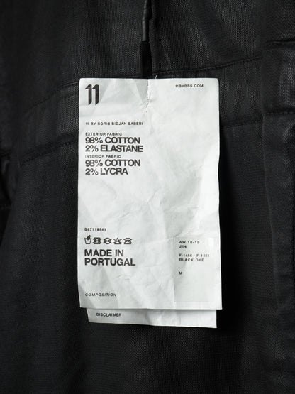 11 by Boris Bidjan Saberi AW18-19 'J14 F-1456' Lined Waxed Zipped Trucker Jacket