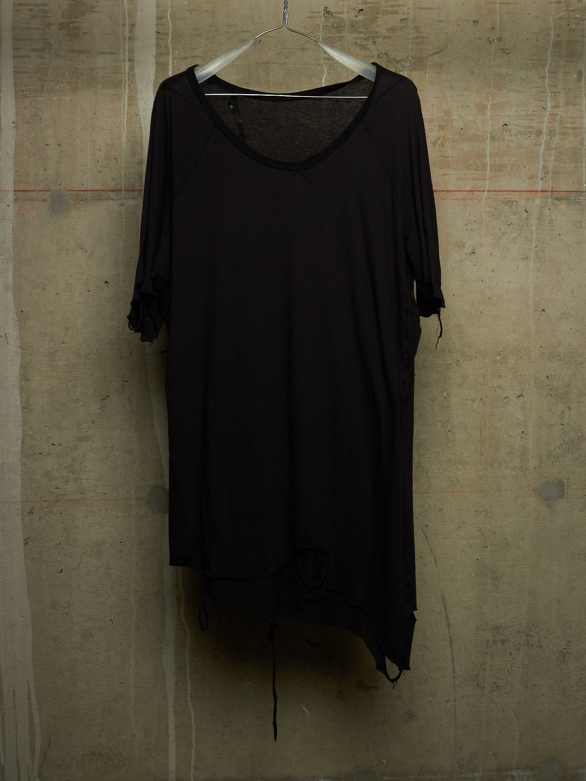 11 by Boris Bidjan Saberi 2010s Black Distressed Overlock Wide T-shirt