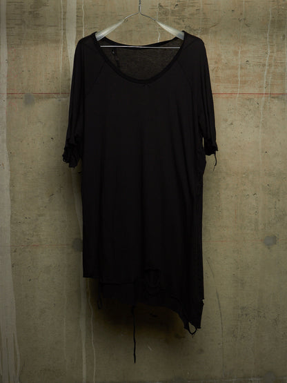 11 by Boris Bidjan Saberi 2010s Black Distressed Overlock Wide T-shirt