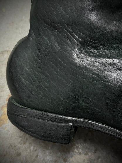 Carol Christian Poell 'AM/2757SP-IN CORSS-PTC/12' Object Dyed Goodyear Prosthetic Spur Biter Crimp Front Boots