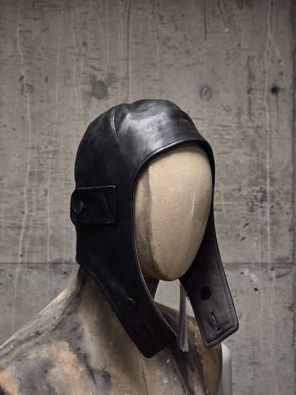 DEEPTI Collection °025-026 'LA–175R RAF-98' Padded One-piece Horse Leather Aviator Hat