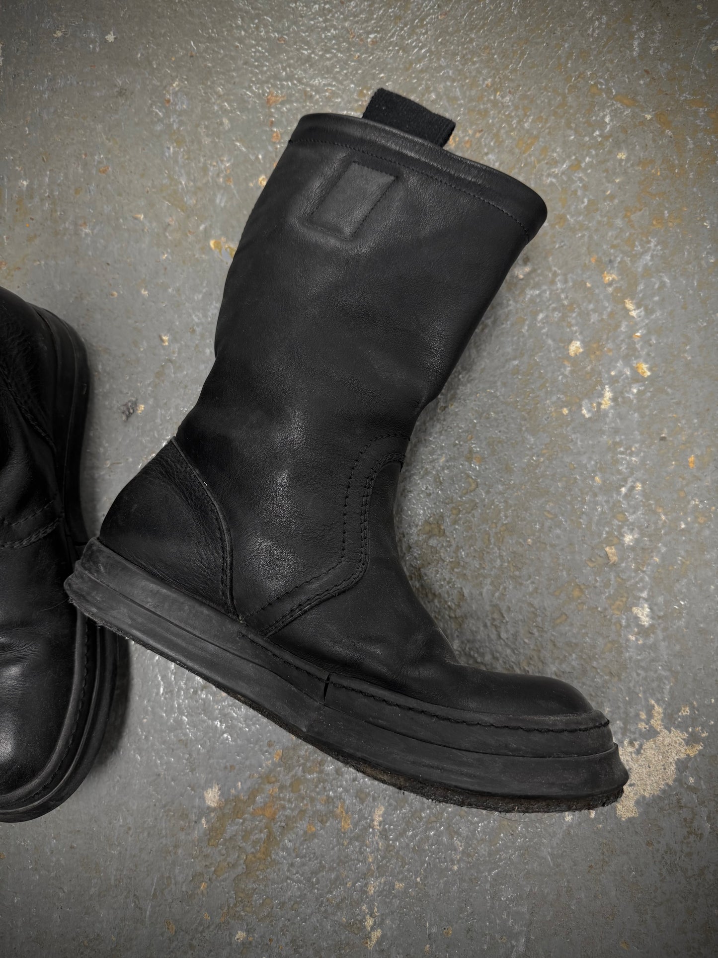Rick Owens AW05 "MOOG" Pull-Tab Engineer Sneaker Boots detail | DRIEW GARMENTS