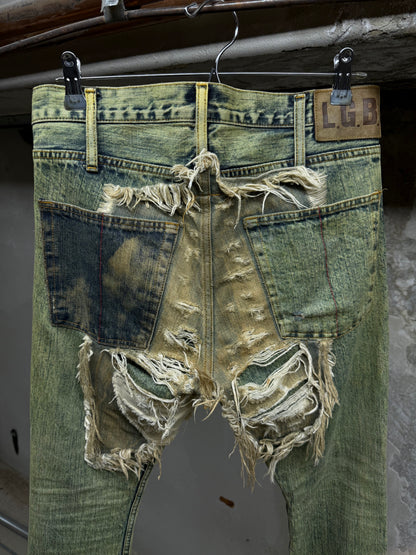 L.G.B. Early 00s 'No. CRAZY WOLF 0072M' Acid Wash Blown Out Denim detail | DRIEW GARMENTS