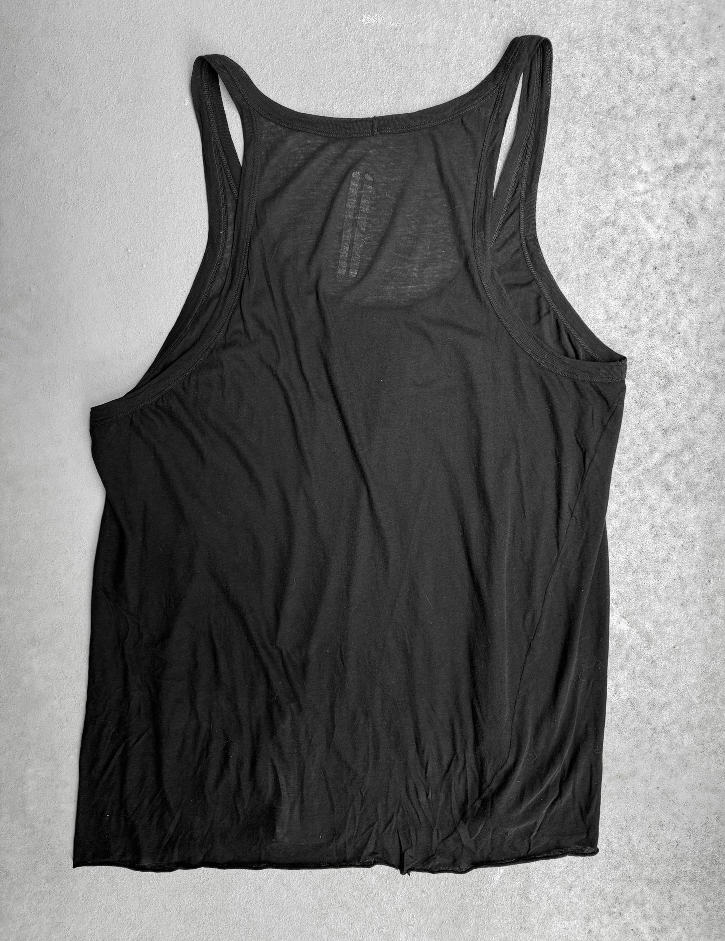 Rick Owens SS24 “LIDO” Black Sheer Oversized Tank Top
