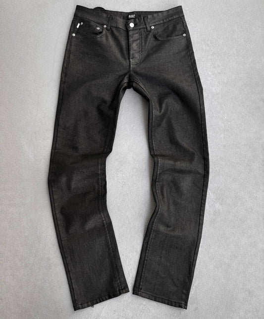 RAF by Raf Simons Early 00s Metallic Accent Waxed Denim