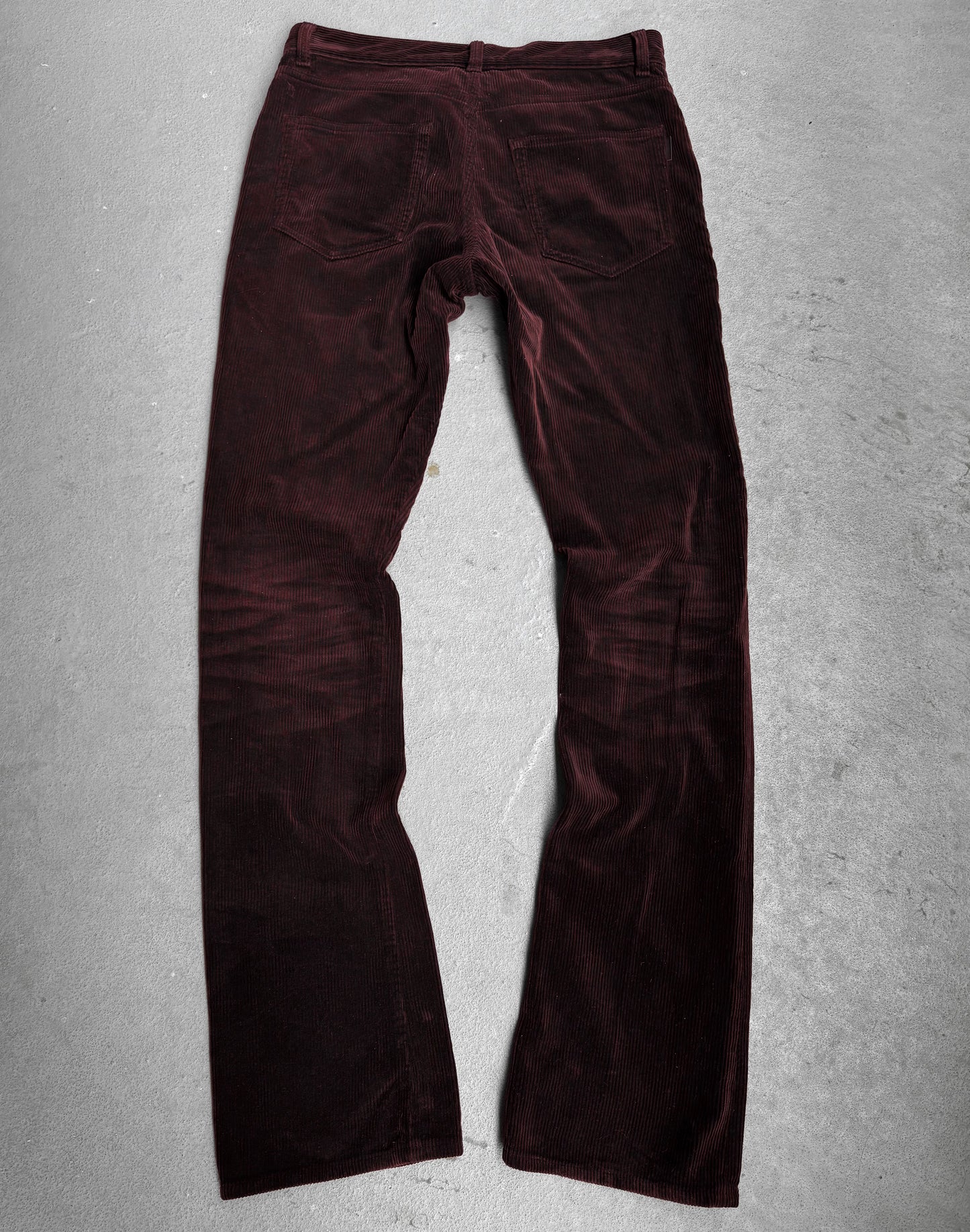 Saint Laurent Paris SS18 ‘D17’ Red Corduroy Bootcut Flare Pants