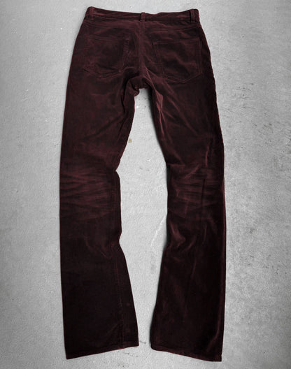Saint Laurent Paris SS18 ‘D17’ Red Corduroy Bootcut Flare Pants