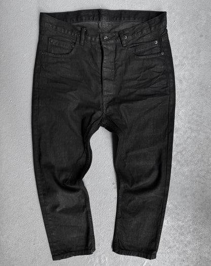 Rick Owens DRKSHDW SS14 "VICIOUS"  Waxed ‘Torrence Cropped’ Selvedge Denim