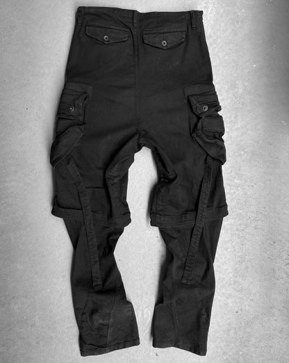 Julius_7 AW22-23 "_PERMANENT" Double Layered Twisted Gas-Mask Cargo Pants