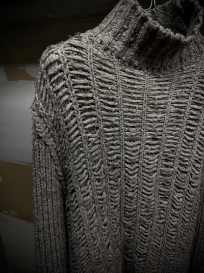 Rick Owens FW18 "SISYPHUS" PEARL Chunky Open Yak Wool Knit detail | DRIEW GARMENTS