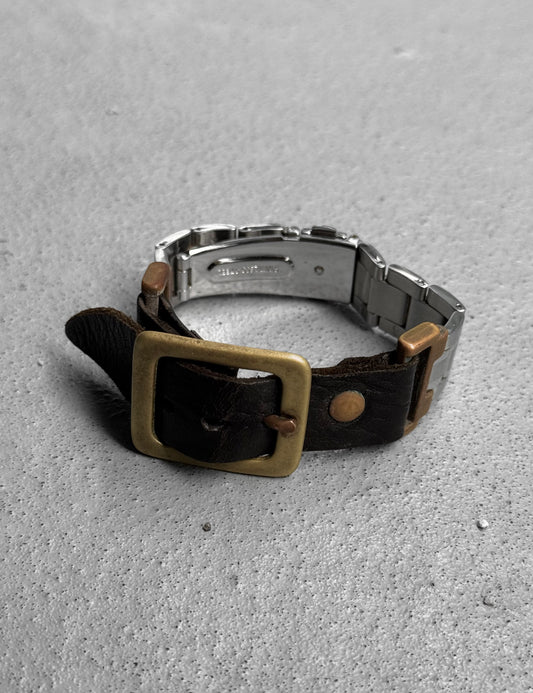 MiharaYasuhiro Early 00s Hybrid Watch Link Leather Bracelet