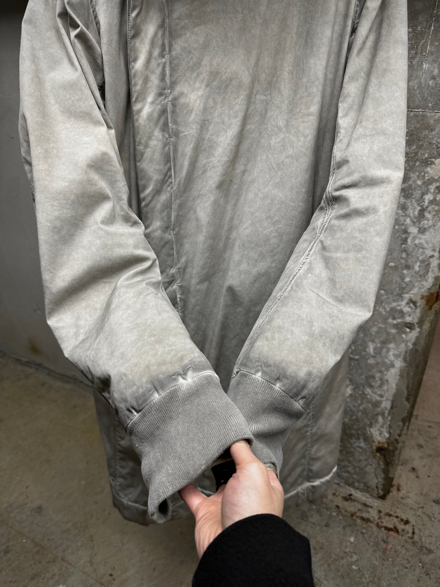 Rick Owens DRKSHDW AW10 "GLEAM" PEARL Hooded Padded Parka Coat detail | DRIEW GARMENTS