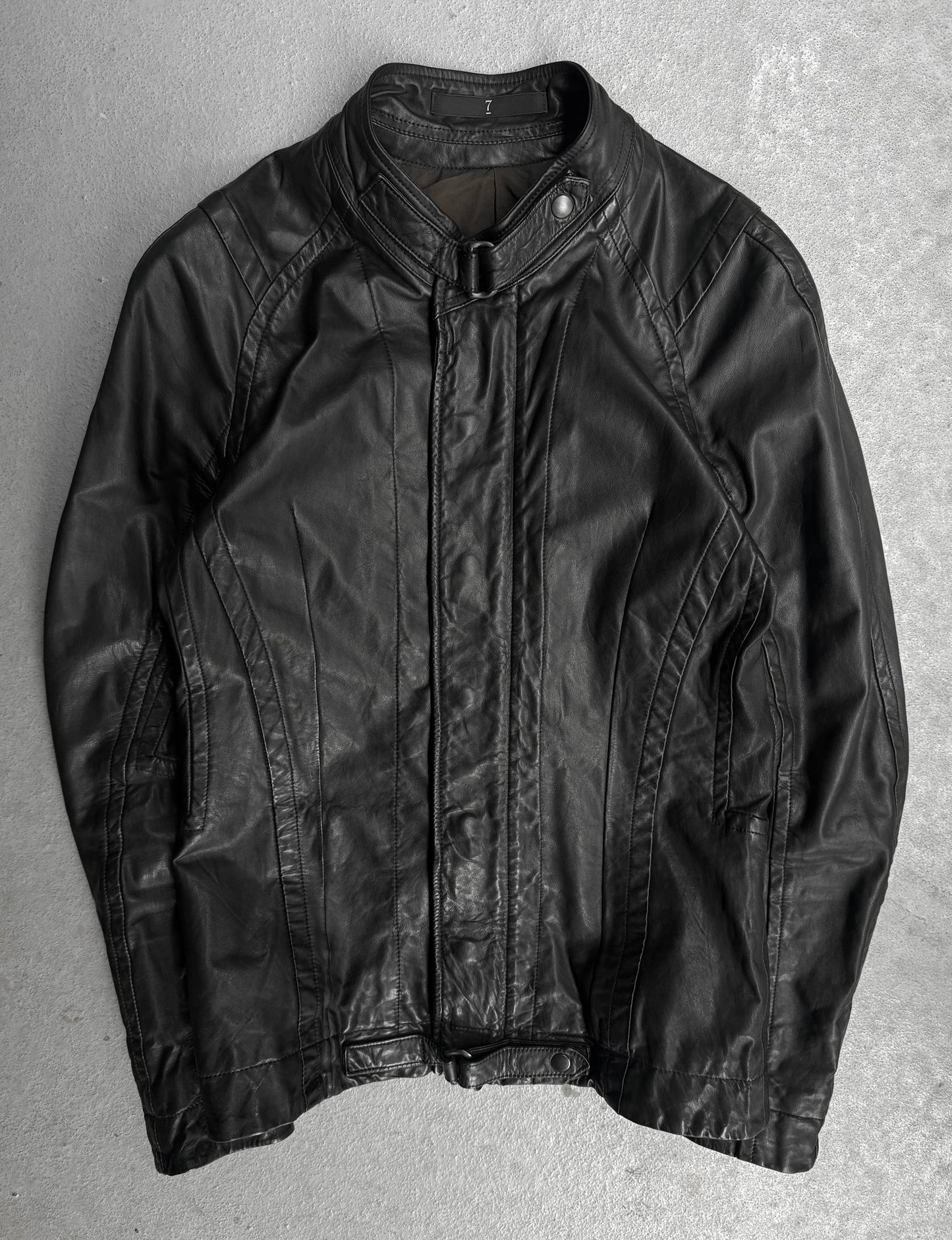 Julius_7 SS08 “Insanity In Industrial Inc.” Raglan Cow Leather Rider Jacket