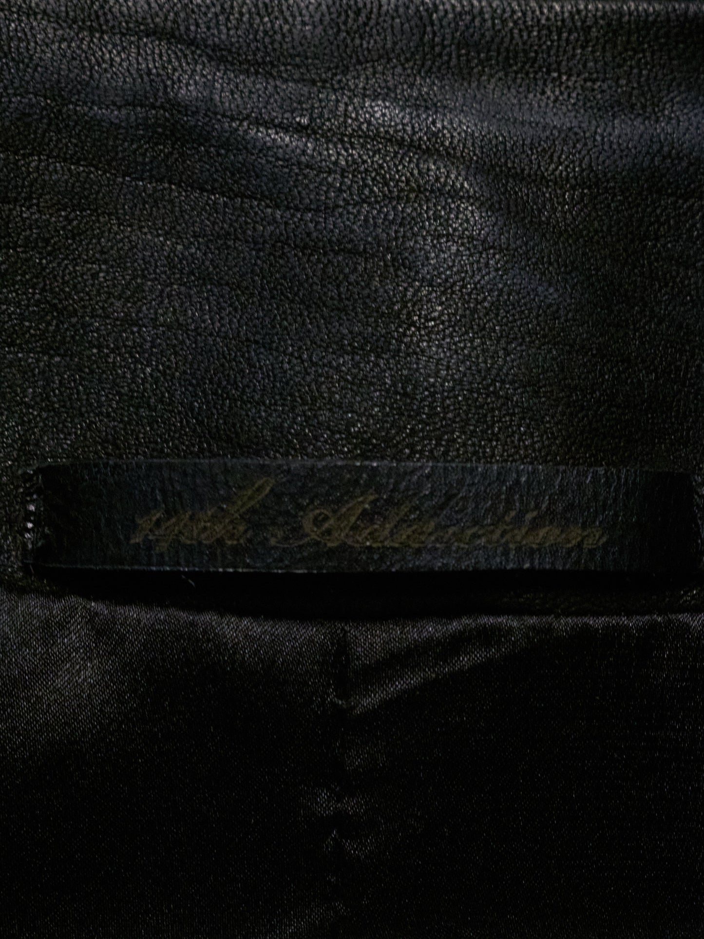 14thAddiction Distressed Sheepskin Leather Cross-Zip Jacket