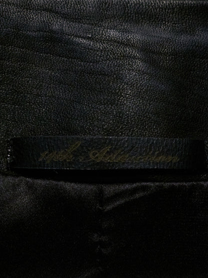 14thAddiction Distressed Sheepskin Leather Cross-Zip Jacket