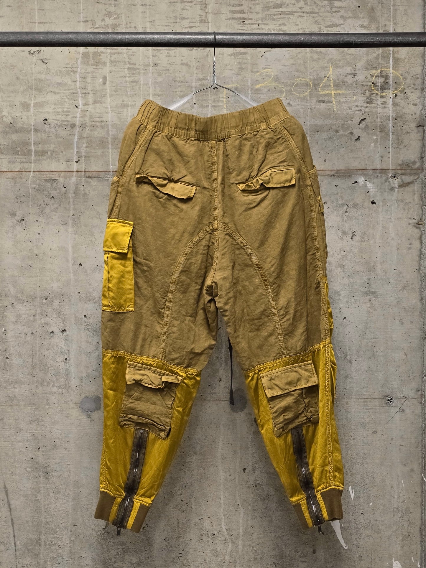 The Viridi-Anne SS22 Mustard Yellow Cargo Utility Jogger Pants