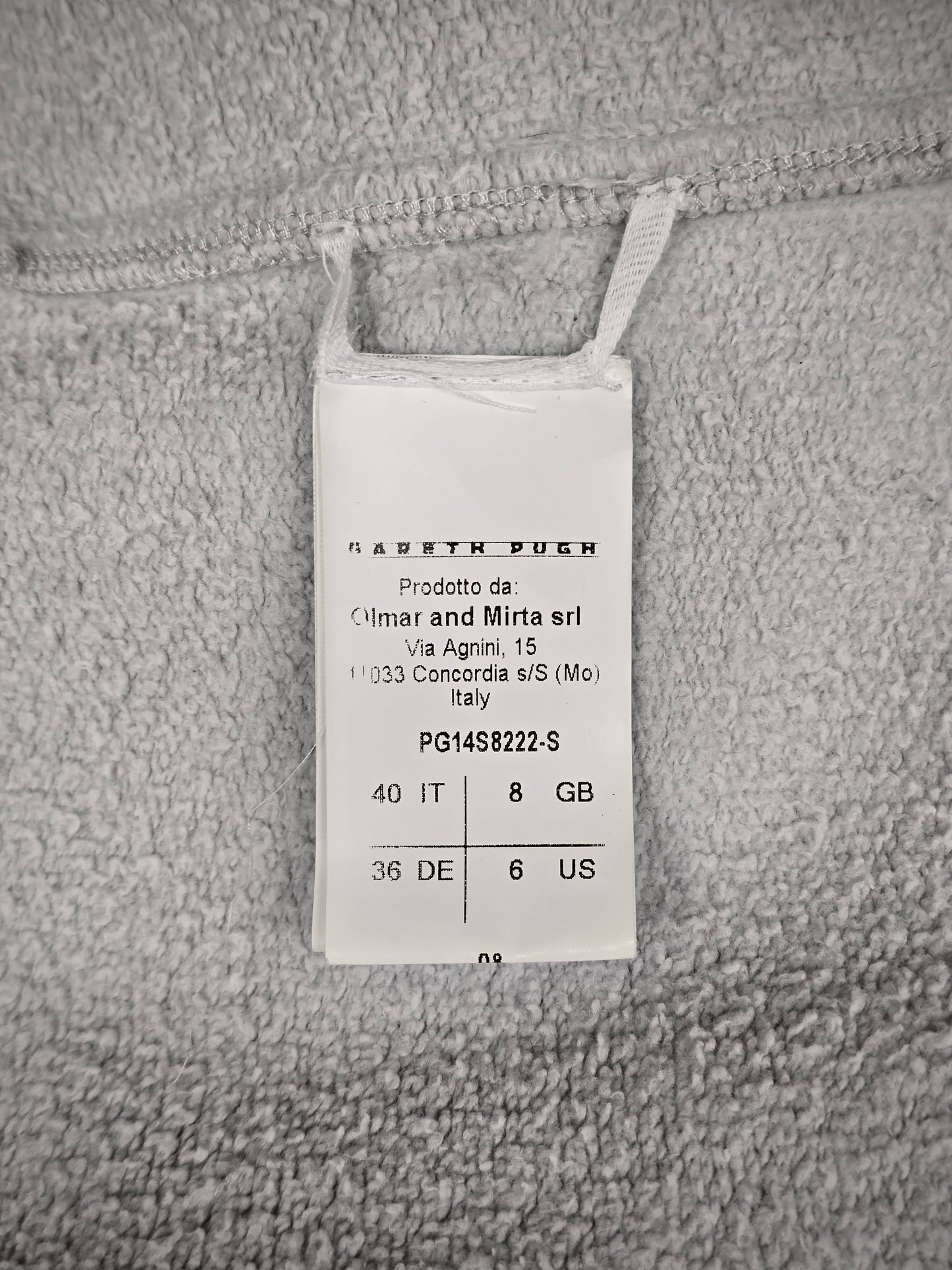 Gareth Pugh SS14 Light Grey Cotton Fleece Gimp Hoodie