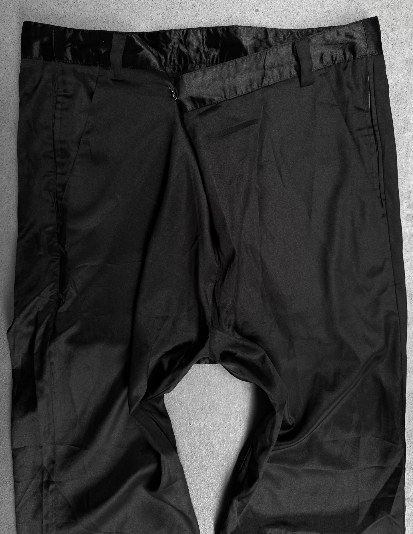 14thAddiction Early 00s Asymmetrical Hook Closure Wide Leg Pants