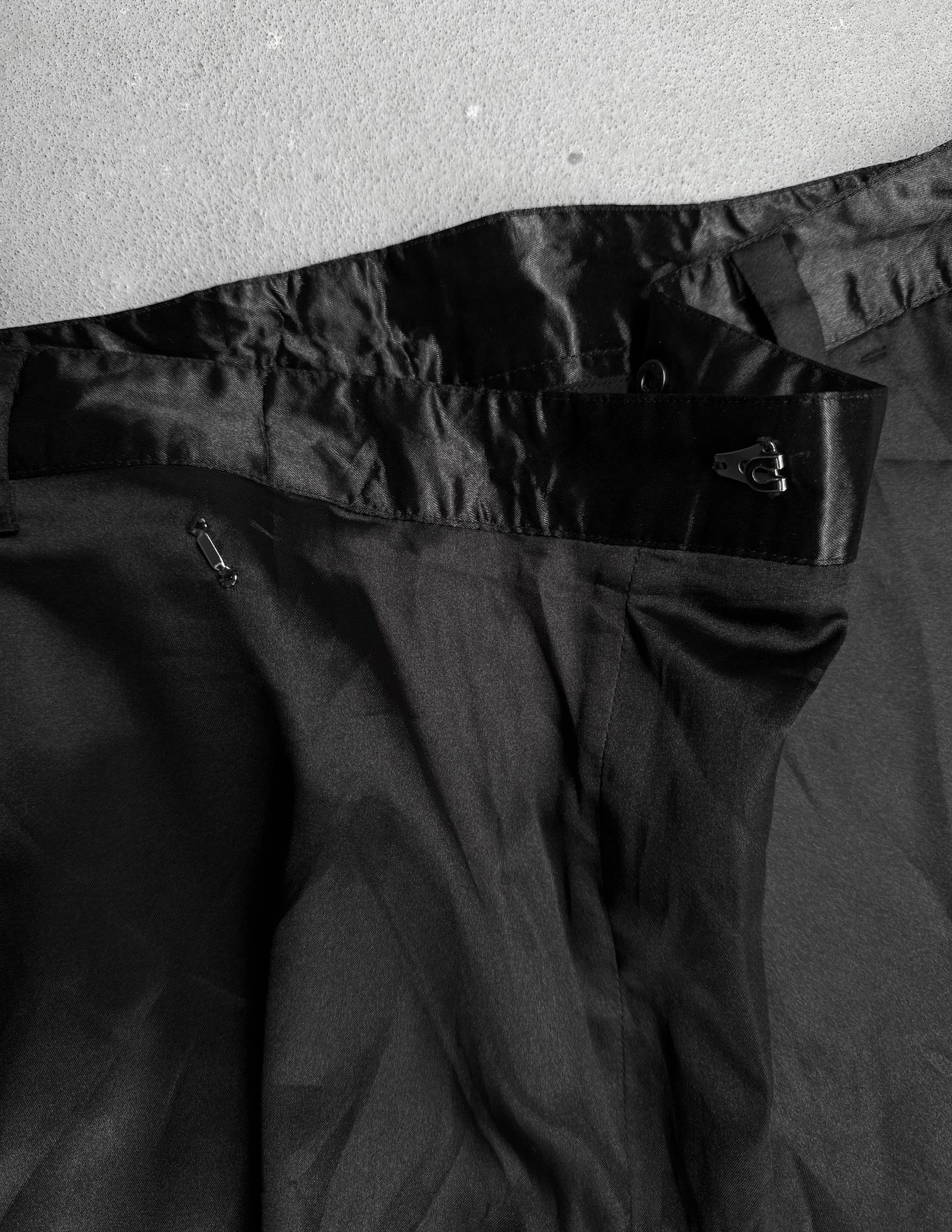 14thAddiction Early 00s Asymmetrical Hook Closure Wide Leg Pants