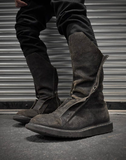 Rick Owens SS12 "NASKA" Laceless Brown Suede Hiking Boots