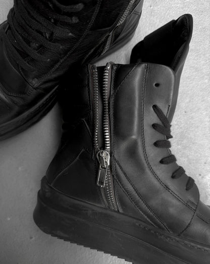 Rick Owens AW23 "LUXOR" Mega Bumper Geobasket Leather Sneakers