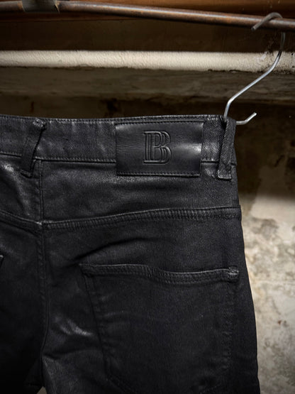 PIERRE BALMAIN 2010s Classic Waxed Biker Denim
