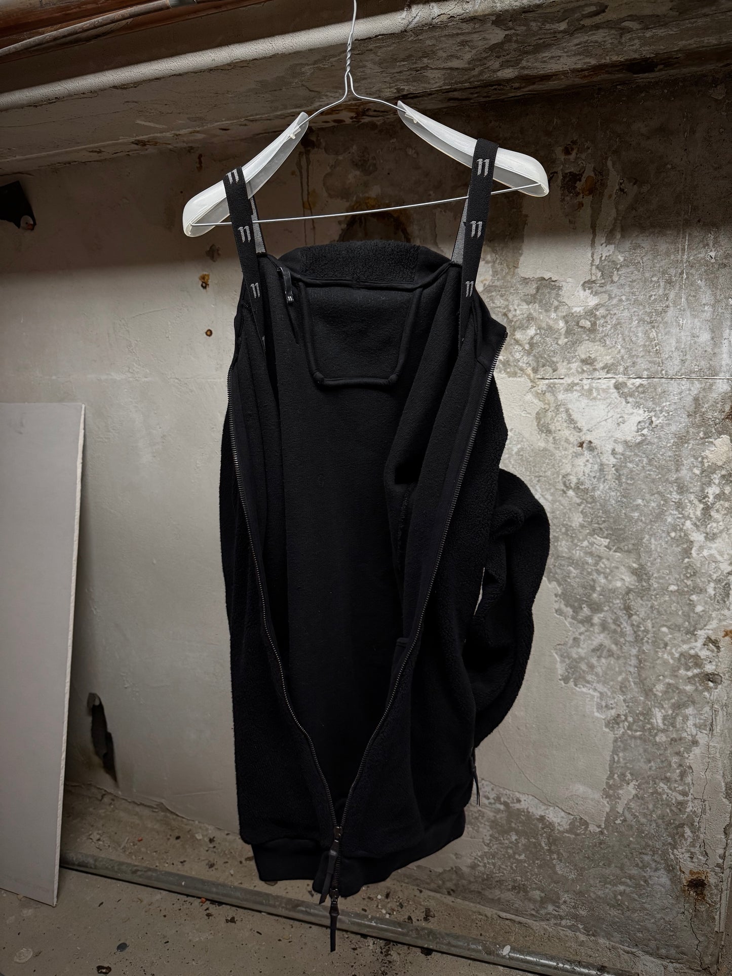 11 by Boris Bidjan Saberi Raglan Cotton Fleece Zip Up Jacket