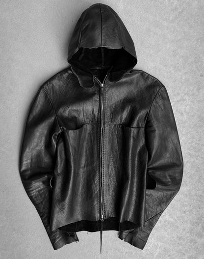 m.a+ by Maurizio Amadei ‘J221DZ’ SY 1.0 Unlined Cow Leather Hooded Aviator Jacket