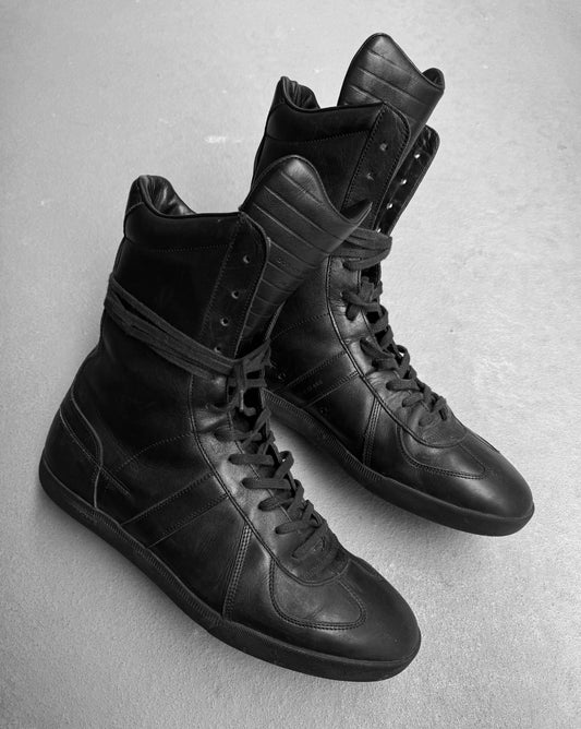 DIOR HOMME AW03-04 “LUSTER” by Hedi Slimane Leather Boxing Hi-top Sneakers