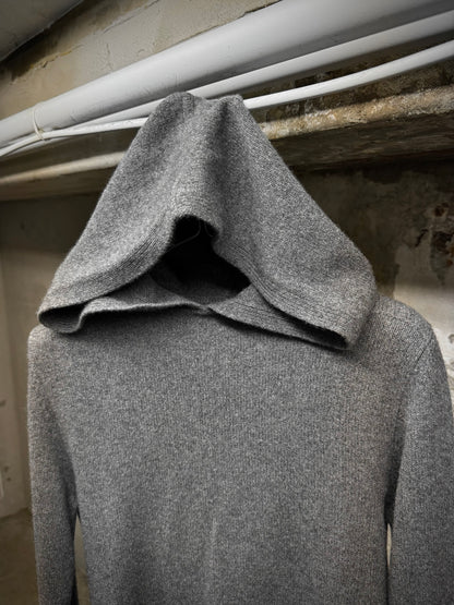 Rick Owens AW20 "PERFORMA" GREY Hooded Cashmere Knit Sweater detail | DRIEW GARMENTS